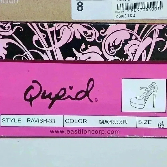 NIB Qupid Women's Ravish-33 Salmon Perforated Mary Jane Platform Pumps Heels 8.5 - Picture 5 of 5